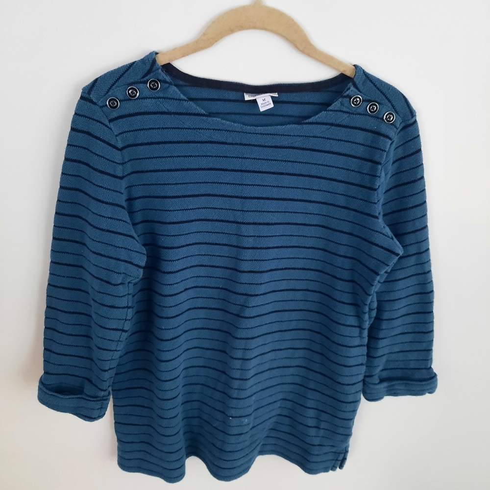 Croft & Barrow Women's Striped Knit Pullover Top M